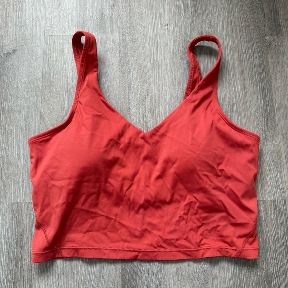 The Gym People Tops - The Gym People Red/orange terracotta sports bra tank V-Neck Crop Top Large